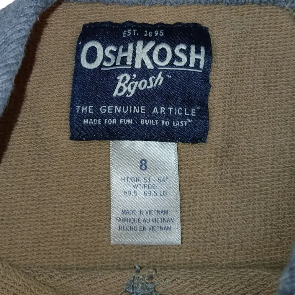Oshkosh Boys Green & Brown Camo Pullover Sweatshirt - Size 8